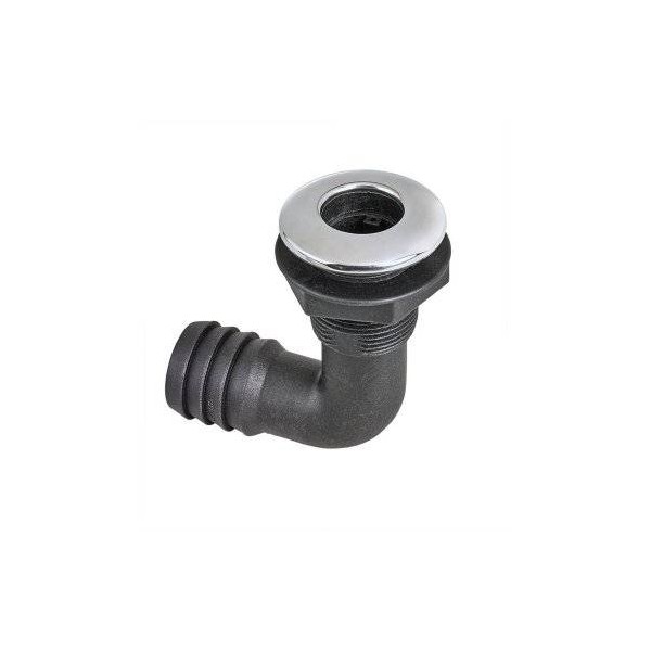 Passe-coque coudé nylon inox 1''