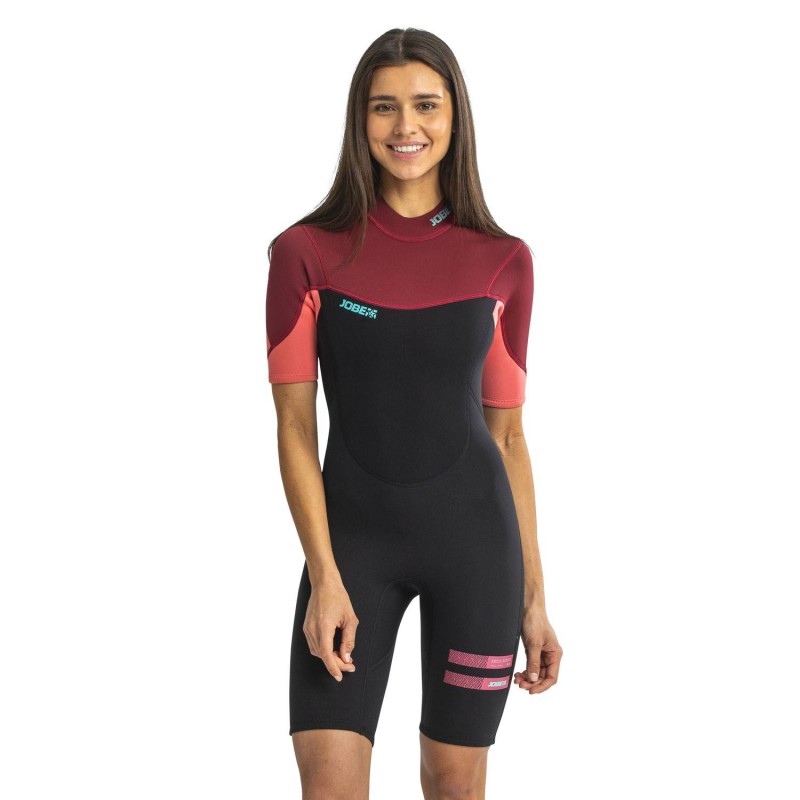 Combinaison Femme 2mm Jobe Porto Long John Rouge - Néoprène Stretch Pour Sports Nautiques