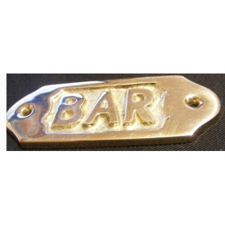 Plaque laiton BAR couleurmer or 95 mm bateaux décoration cadeau 1020050
